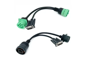 Custom Deutsch 9Pin J1939 Type2 to D-sub CAN BUS Serial DB15 DB26 Male Connector Y Splitter Adapter Cable