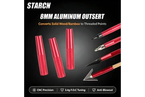 STARCN Archery Aluminum Arrow Outsert Adapter - Universal Fit for 8mm OD Shafts, Arrowhead Connector & Weight Balance