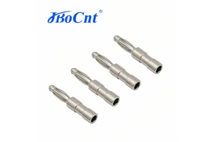 Jbocnt JB-A-003 Platinum Four-Leaf Medical Device Male Connector Adapter 0.5A 2mm Banana Plug 4mm Copper PIN IP67 Rated Zinc