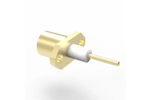 BMA Superior Signal Integrity Slide-On Female RF Coaxial Connector Straight Body Brass Gold Plating PTFE Insulator Flange Mount