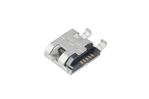 Micro USB Type B 5 Pin Female Connector Horizontal Sinking Plate 0.8~1.6mm SMT Mounting Flat Edge USB Connector