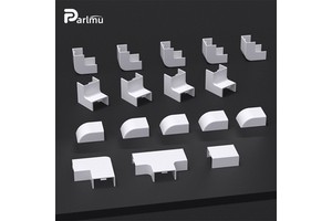 PVC Fireproof Factory Accessories for Cable Trunking Connectors 90 Angle Direct T-Connector External Connector End Cap