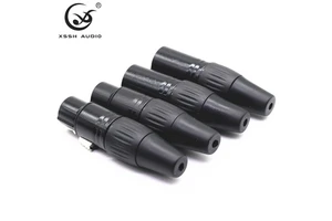 YIVO XSSH Audio HIFI Adapter Plug Gold Shining Black 3-Pin XLR Connector Wholesale Alloy Plating Microphone Jack Cable