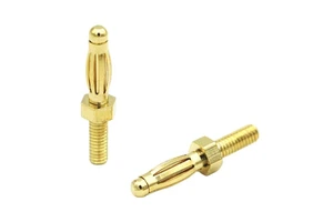 2.5mm Banana Plug 18.5mm Gold Plated Male M2.5 Thread Copper Contact & Housing Electronic Component Connector 12V IP40