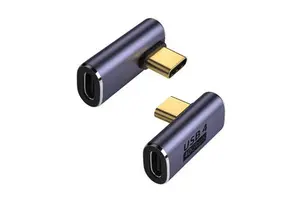 HANTAI HT-121 USB 4.0 90 Degree DC Adapter 40Gbps Fast Data Sync Connector Aluminum Alloy Universal Compatibility Mobile Phone