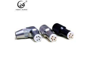 5-pin Din Jack Plug YIVO XSSH Audio HIFI Gold Plated Black/Silver Wholesales DIY Audio Video Wire Female Balanced Connector
