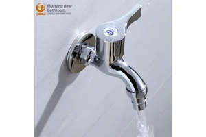 Morning Dew Stainless Steel Wall-mounted Fully Automatic Quick Water Washing Machine Tap 4 Inch Single Cold Water for Laundry