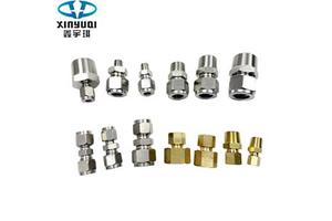 1/8 Tube OD SS Straight Union Compression Fittings 304 Stainless Steel Double Card Sleeve Connector For Gas