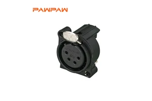 4-Pin XLR Female Receptacle ( NC4FAH) Vertical PCB Mount with Push-Lock Brass Contact 6A 50V for Audio/Video Devices
