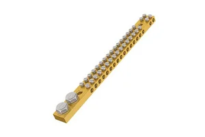 High Conductivity Industrial Brass Plated Terminal Connector Bars for Grounding and Neutral Wire Termination in Panels