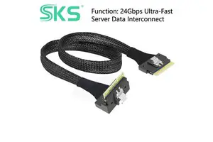 4.0 SlimSAS 8i SFF-8654 Cable 24Gbps Internal Server High Speed Data Link for NVMe Storage 0.5m 0.8m 1m