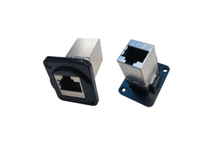 D-type RJ45 module CAT6 with shielded network cable socket network cable extender double head direct data connector