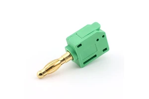4mm Banana Plug Gold-plated High Current Quick Connect Solderless Terminal Kuishen Green Copper & Stainless Steel Factory Direct