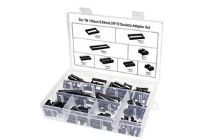 100Pcs 2.54mm Pitch Dual Row DIP IC Sockets Solder Type Adaptor Set 6 8 1416 18 24 28 40Pin 8 Types IC