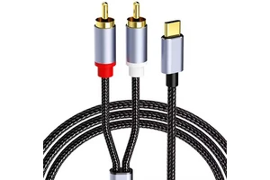 USB C to RCA Audio Cable USB-C to 2 RCA Male to Male Y Splitter with DAC Chip Compatible with Pad Pro Google Pixel MacBook Pixel
