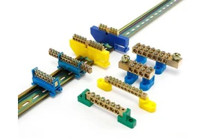 Neutral Busbar Terminal Block XP0609C-4P Screw Fixed Plastic Base Brass/Blue/Green/White 450V 15A-100A 5-10 AWG Terminal Blocks