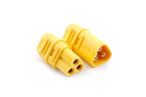 Amass MT30 Male Female 3-Pin PCB Mount Banana Plug Power Connector with Copper Gold Plating 20A 500V Rating PA Housing