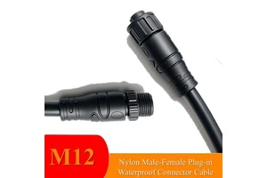 JOYL M12 Waterproof Nylon Housing Copper Gold Plating Male Female Cable Connector Automotive RF Solar Power System IP68 Rating