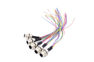 M12 Waterproof DIN Type Panel Mount Socket Male Female Plug 3 4 5 6 8 12 Pin Wire Circular Connector Plug For Panel Mounting