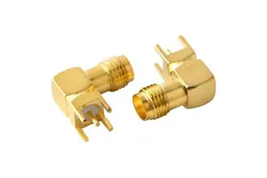 High Qualtity Female Jack Right Angle PCB Mount RF Connector Goldplated Coaxial Adapter