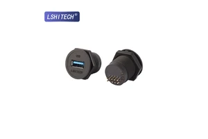 Lightweight Nylon USB 3.0 Socket Connector M22 Industrial Panel Mount for 3D Printer CNC Machine Automation System