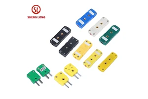 Stainless Steel Thermocouple Plugs With Molded Cable Clamp K-M/F T/J/C/N/U/R Type K Connector Thermocouple Plug And Socket