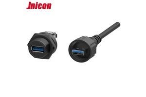Jnicon M19 USB Connector Female Male Threaded Lock USB 2.0 Connector Power Socket Plug Led Lighting Signal Panel Mount