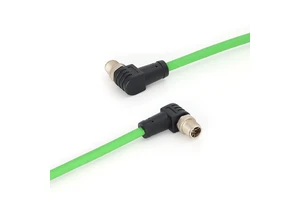 M12 Connectors with Preassembled IE Cat.6A Connection Cables, 8-Pin X-Coded M12 Ethernet/IP Cable Connectors