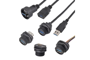E13 13''16 Screw USB3.0 Waterproof IP67 IP68 Outdoor USB Back Mount FPC Connector with Cable 0.3M 0.5M 1M 2M 3M
