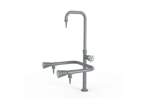 Three-way Laboratory Faucet with Rubber Tubing Connectors 3 Outlets for School and Hospital Use
