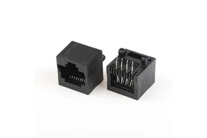 5222-A 8P8C JACK H13.0mm No Ear PBT BLACK Gold Flash Socket Multi-Port Ethernet RJ45 Internet Connector Connector Accessories