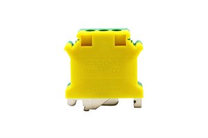 USLKG-16 Grounding Wiring Test Power Terminal Block Yellow-Green Guide Rail UK Grounding Terminal 16mm Junction Connector