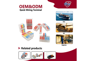 Transparent Custom Quick Connector IP68 Waterproof Tin Plated Copper 230V Crimp Terminal Block Industrial Automation Solution