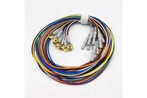 Compatible Brain Electrodes EEG Lead Wires Gold Electrodes Electromyography Electrodes 1.5 Meters 1.9 Meters 2.5 Meters