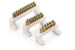 Busbar Terminal 10 Holes Connector Terminals Brass Wire Screw Grounding Terminal Block