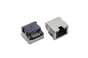 JISJACK Mid Mount 4.2MM 8P8C Female Shielded Gold-plated Copper Alloy Ethernet Connector LEDs RJ45 1.5mm Height Model