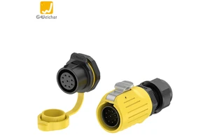 E-Weichat 10A IP68 Waterproof Power Connector EW-LP20 Plastic Four-hole Panel Welding Aviation Plug and Socket