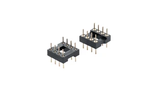 Customized J&L Gold-Plated Male Double Row 14-Pin 2.54mm Pitch Mount PCB Connector Pin IC Socket Solder Type High Sockets ICs