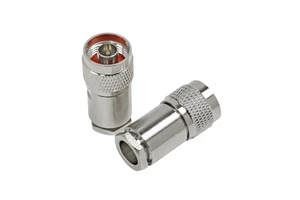 High Quality N Plug Male RF Coaxial Connector 50ohm Impedance 0-6GHz Frequency Clamp for LMR400 RG214 RG213 RG8 Communication