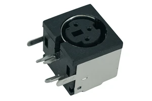 HX Factory Direct 3pin Black S Terminal Mini Din Female Base Iron Shell Keyboard Socket Right Angle Din Connector
