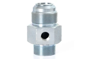 CNC Machined Zinc-Plated Carbon Steel Hydraulic Adapter Fittings High Pressure Straight Gauge Port Connector Wire EDM Broaching