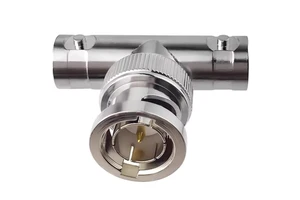 Shouyi Revolution Double Tee Video Head with Pure Copper BNC 5-Pin 2.5mm One Male and Two Female Q9 Audio & Video Connectors