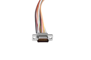 J30J 15 Pin D-SUB Video Ethernet VGA DB-15 Connector Screw Terminal Panel Mount Industrial Solder Straight Male 200mm Wire Power