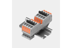 4-Pole Rail-Mount Terminal Blocks with Lever for Solid and Stranded Conductors