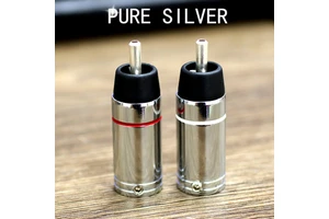 RCA Pure Silver YIVO XSSH HIFI Audio & Video Male Plug Connector with Silver Plated Brass Housing 5.5/8.5/10.5mm Hole Options