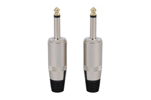 6.35mm 1/4" Jack Phone Microphone Plug Nickel Mono Audio Connector for Speaker Cable Audio & Video Connectors