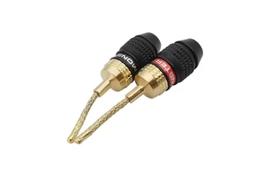Gold-plated 2mm Banana Plug Connectors Braided Wire Flex Pins Bananas Male Plugs Connector for Spring Speaker Terminals
