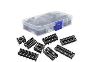 66PCS IC chip holder IC socket chip base sample box flat feet 8 specifications 6P-28P