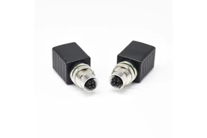 M12 8 Pin X Code Female to RJ45 SSMA Straight Industrial Waterproof Power Electrical Brass Circular Adapter Connectors IP67