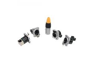 LED Equipment IP67 Nylon PA66 PCB Board Type Square Flange Double Head Quick Connect Waterproof RJ45 Connector
